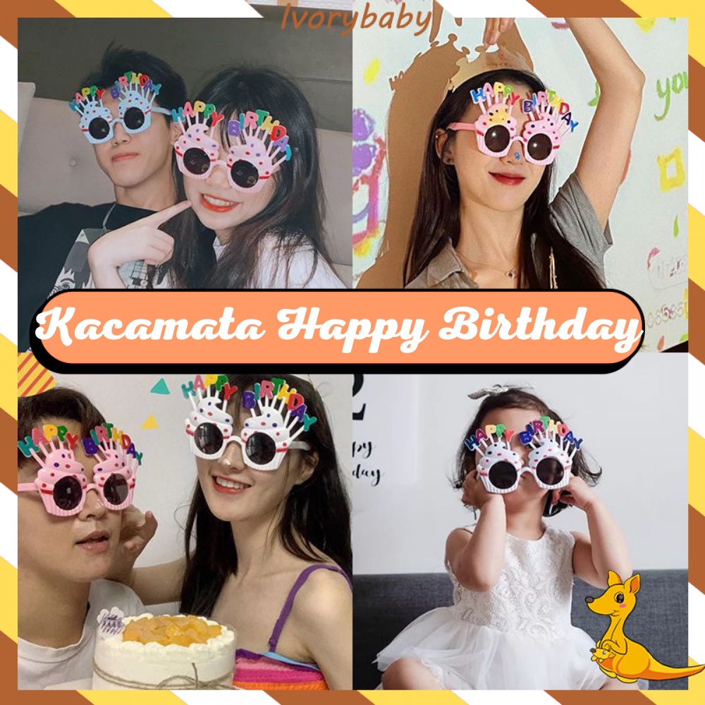 Ivorybaby Kacamata Happy Birthday Unisex Kacamata ulang tahun happy birthday glasses