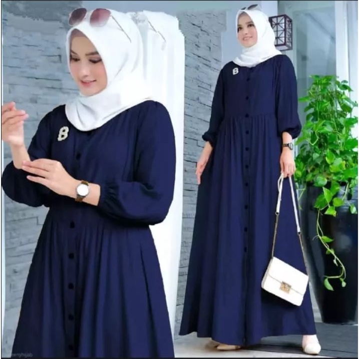 BAJU GAMIS TERBARU GAMIS POLOS FUUL KANCING DEPAN