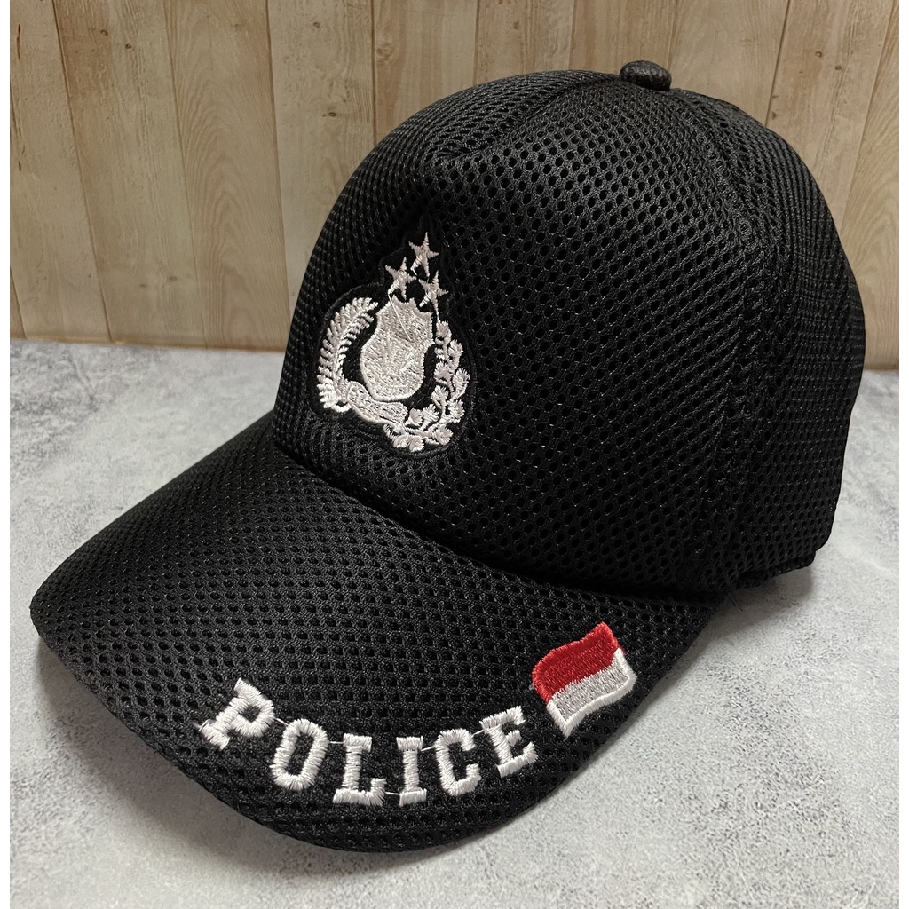 Topi Jaring Police - Topi Tribrata - Topi Jaring Polis* - Topi Hitam