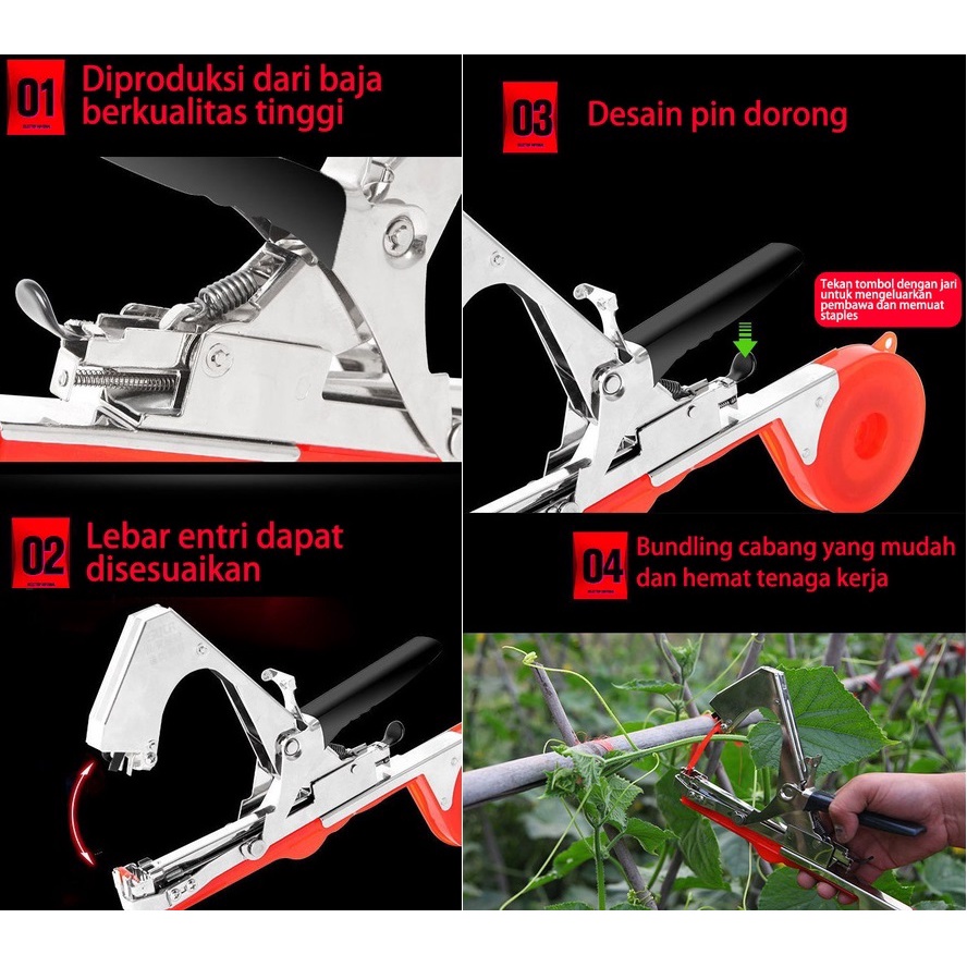 Tapetool Hand Tying Machine Alat Pengikat Lanjaran Tanaman Paket Refill Mujati Agrostar Set Tape Tool Isi 20 Roll