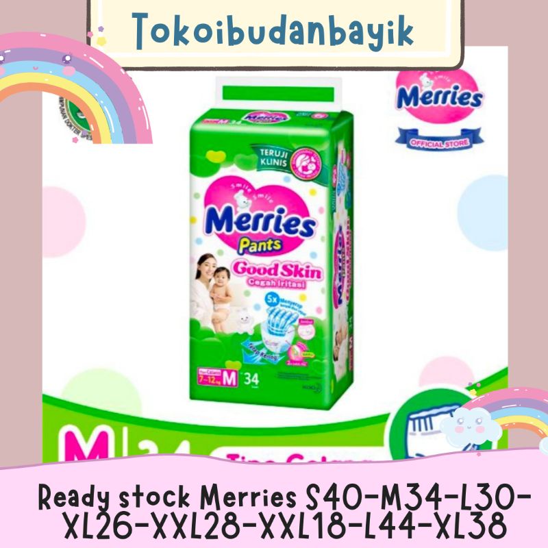 COD Popok Diapers Merries S40 M34 L30 XL26 XXL28 L44 XL38 M50