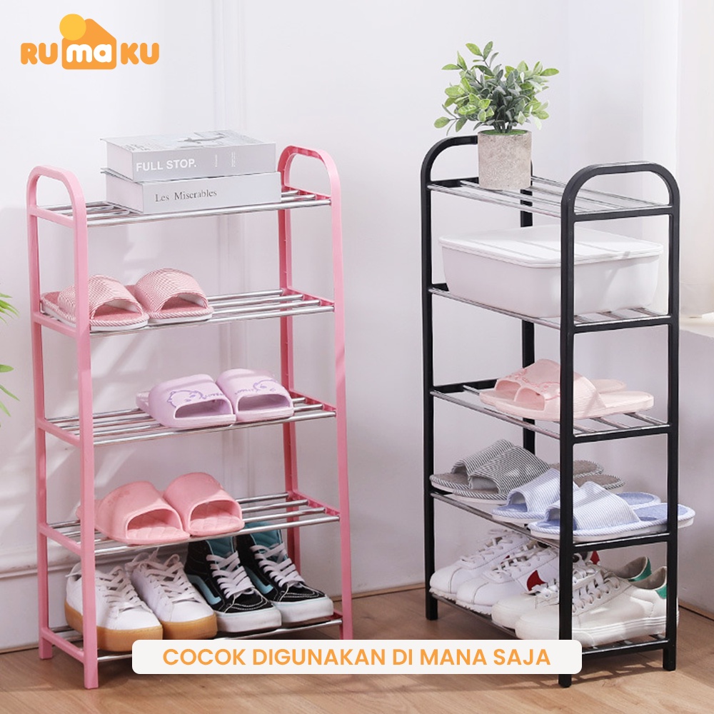 Rumaku Rak Sepatu 4 dan 5 Susun Serbaguna Portable Tempat Sepatu Sandal