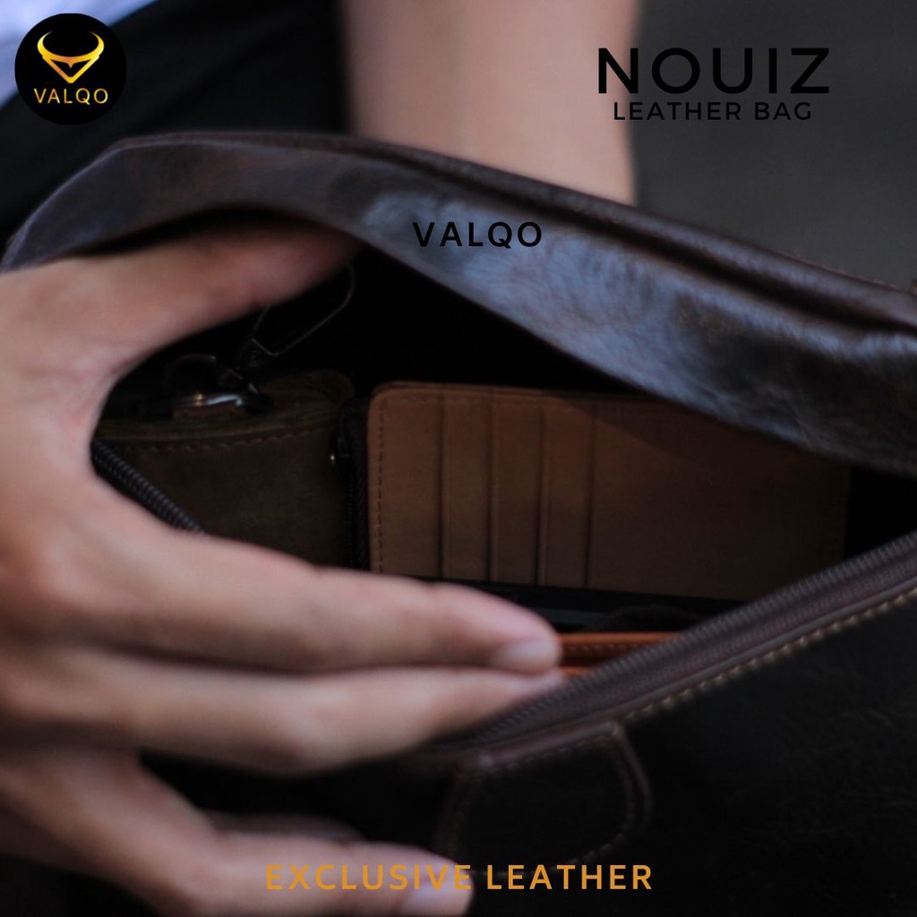 [VALQO] Tas NOUIZ Kulit Sapi Dada Pinggang Waist Bag Sling bag Cowok Cewek Pria Wanita Laki bisa COD