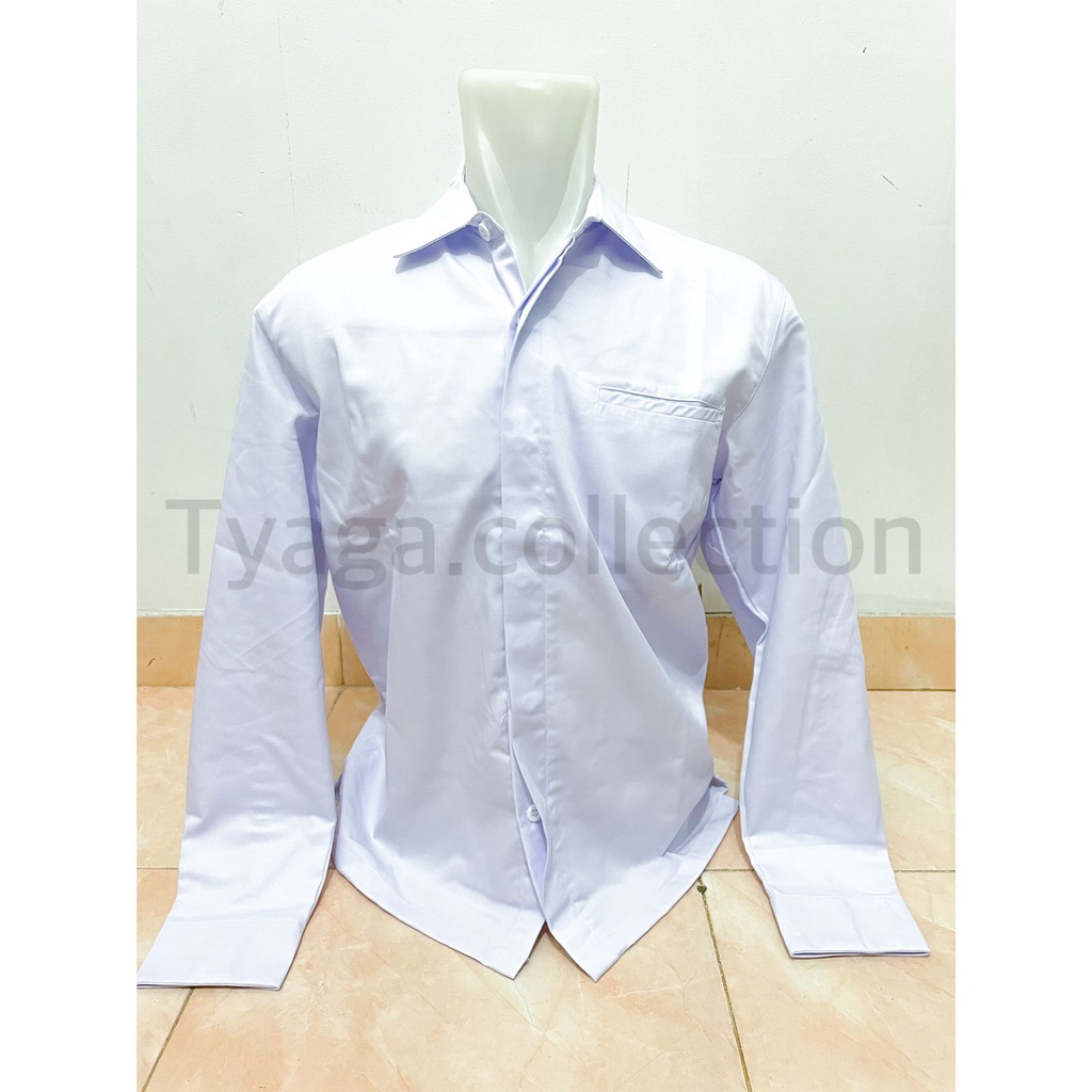 Seragam Kemeja Kantor Polos Kantong Satu Lengan Panjang , Baju PNS, Baju Drill, Baju PDH