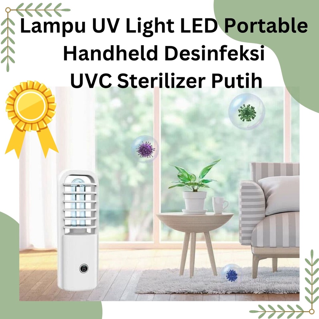 Lampu UV Light LED Portable Handheld Desinfeksi UVC Sterilizer Putih