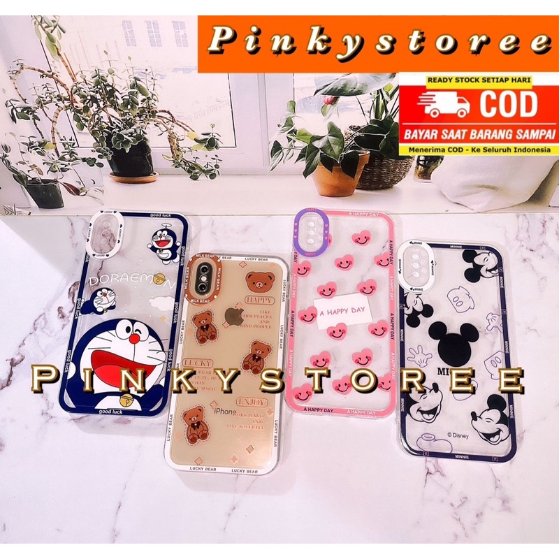 CASE IPHONE 14/ 14PRO/ 14PRO MAX/ IPHONE 13/ 13PRO/ 13PRO MAX/ SOFT CASE PROTECTOR CAMERA/ CASING BERUANG/ BEAR/ DORAEMON/ MICKEY/ LOVE PINK