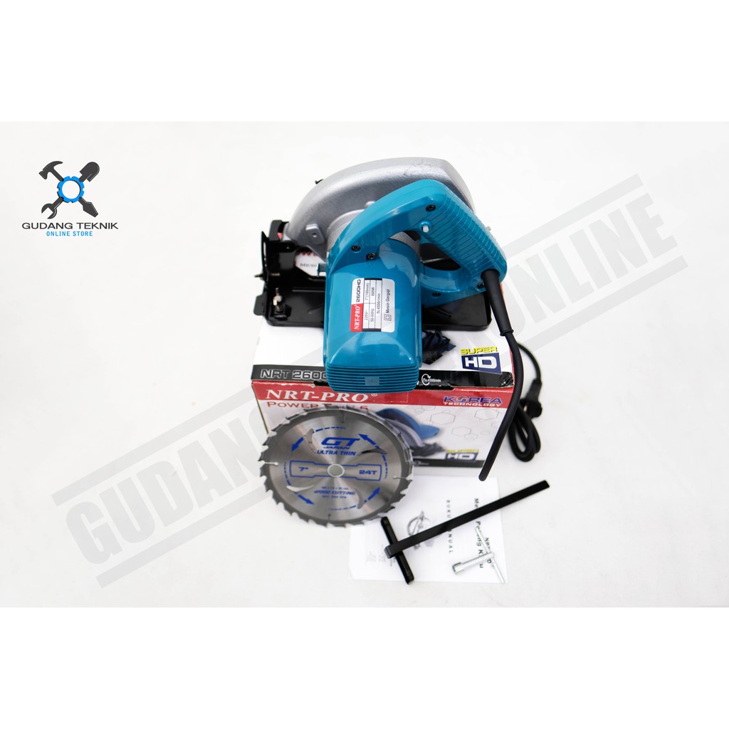 Mesin Gergaji Kayu 800Watt CIrcle Saw 7&quot; 2600HD NRT / Circular Saw Electric 7Inch 800W 2600 HD NRT PRO