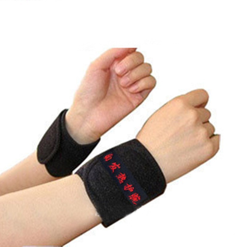 Sabuk Terapi Pergelangan Tangan Tourmaline Turmalin Wristband Deker Dekker Sarung Pergelangan Tangan Terapi Panas Magnetik Magnet Self Heating Belt Penghilang Nyeri Pegal Wrist Wrap Support Turmaline Magnetic Premium Perawatan Kesehatan