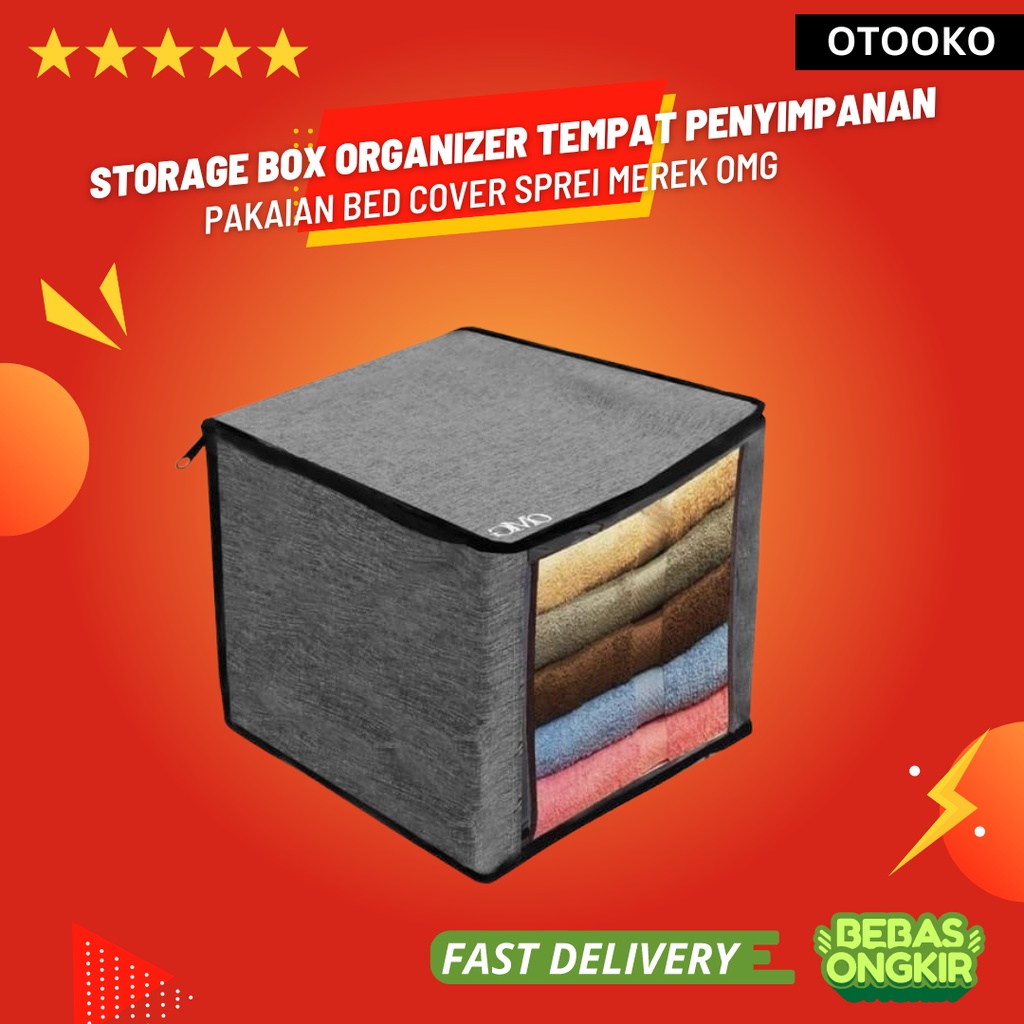 Storage Box Organizer Tempat Penyimpanan Pakaian Bed Cover Sprei OMG78