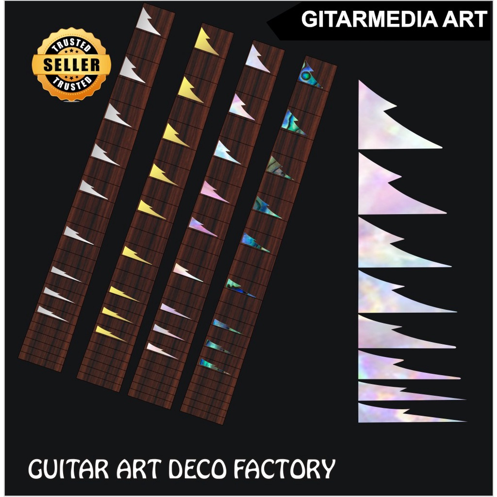 Stiker fret gitar inlay fretboard shark toth akustik elektrik