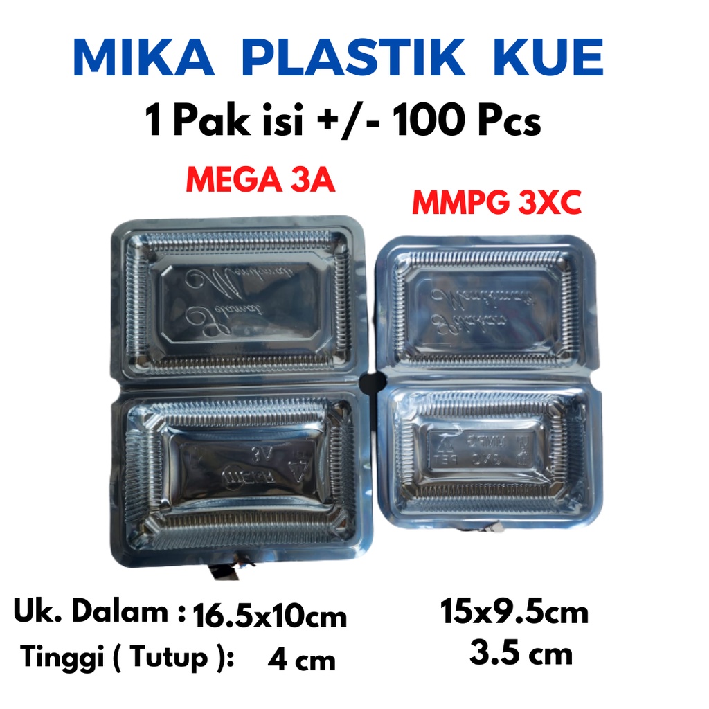Mika Plastik Bening Kue Puding Nasi Makanan Ukuran 3XC l MEGA 3A Isi 100 Pcs