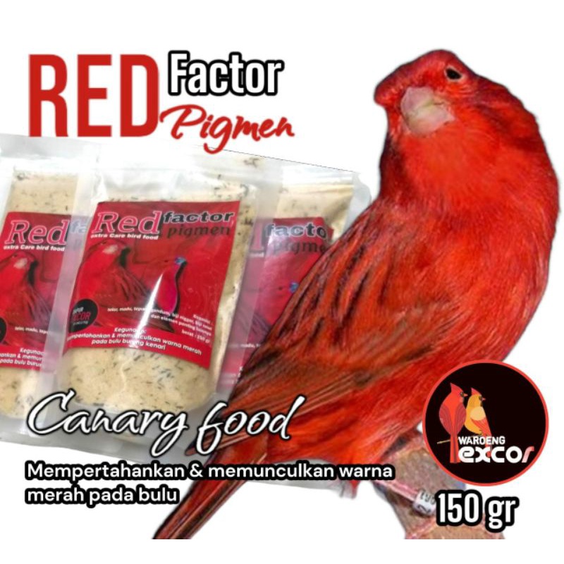 Pakan Kenari Pencerah Warna Bulu Kenari Merah Red Factor Pigmen Excor - 150gr