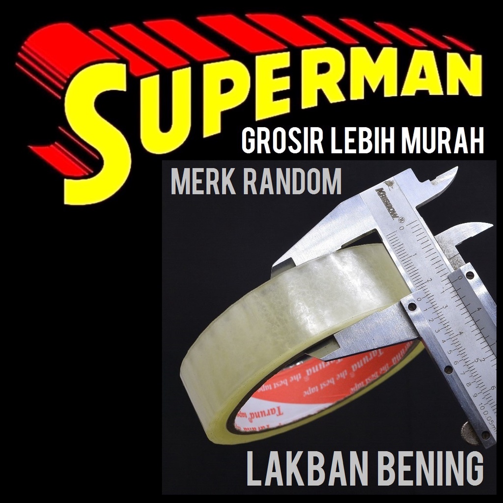 

LAKBAN BENING TANGGUNG 1INCH 24mm isolasi solatip 1 inch 24 mm 50 yard tebal superman jogja