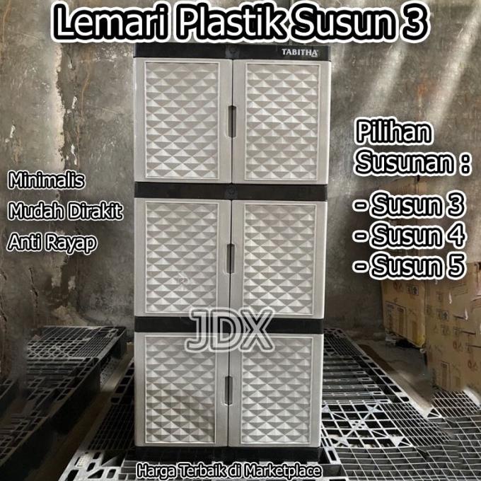 

Lemari Plastik Lemari Pakaian merk Tabitha 3 Susun Minimalis stock ready