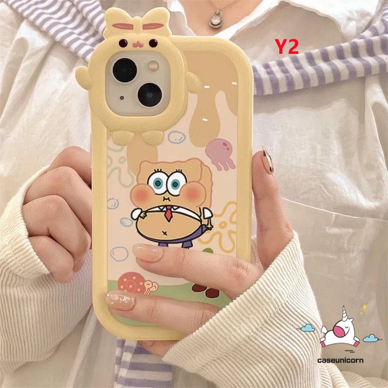 Soft Case Desain Kartun SpongeBob Patrick Star 3D Untuk iPhone 11 13 12 14 Pro MAX 6 6s 7 8 14 Plus XR X XS MAX SE 2020