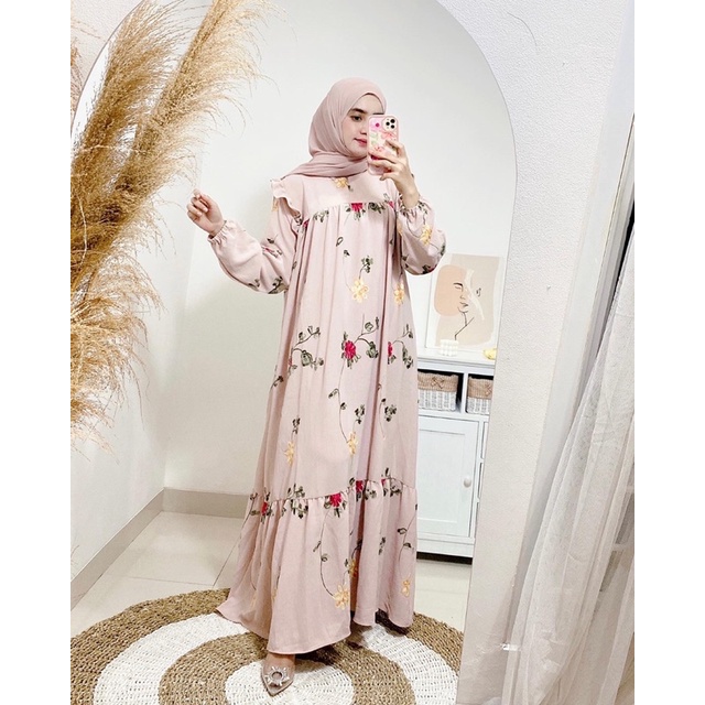 Rose crinkle dress / dress crinkle bordir
