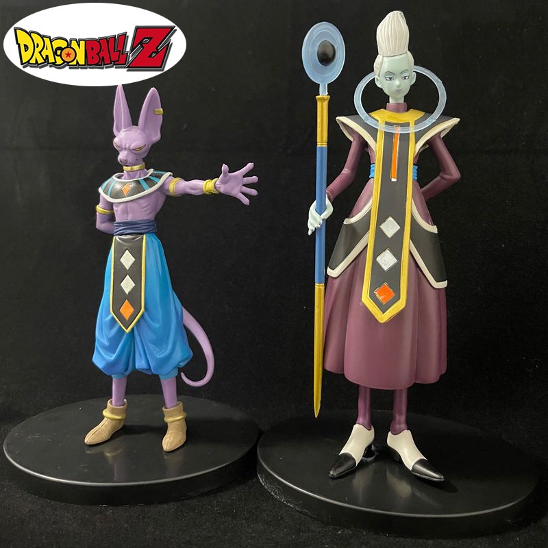 2pcs / set Mainan Action Figure Dragon Ball Gods of Destruction DXF Whis Beerus Bahan PVC 20cm Untuk Anak