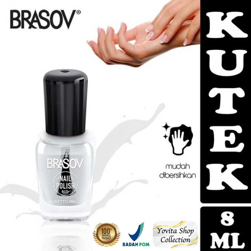 Kutek Brasov Bening Halal Murah 8ml | Cat Kuku Nail Polish 8ml BPOM