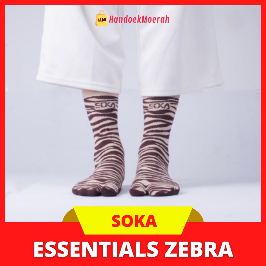 Kaos Kaki Wanita Murah / SOKA Sock Essentials Motif ZEBRA / Kaos Kaki Jempol Muslimah Panjang