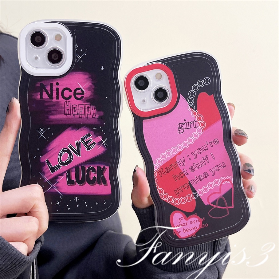 Vivo Y02 Y35 Y16 Y22 Y02s Y15A Y15S V25e Y22s Y21 Y21s Y20 Y20s Y12s Y33s Y1s Y17 Y12 Y15 Y11 Y91C Y30i Y51 Y31 V23e V21 V20SE Happy Luck Love Wave Frame Phone Case TPU Soft Cover Casing