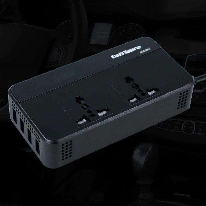 Taffware Car Power Inverter DC 12V to AC 220V 200W 4 USB Port - AKS-9005