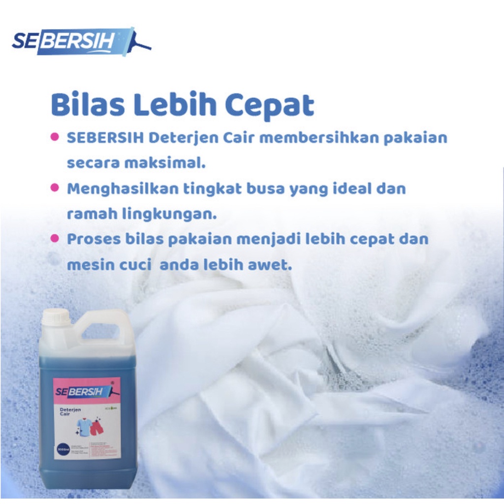 SEBERSIH Detergent Cair Pakaian 5 Liter Khusus Instan/Sameday