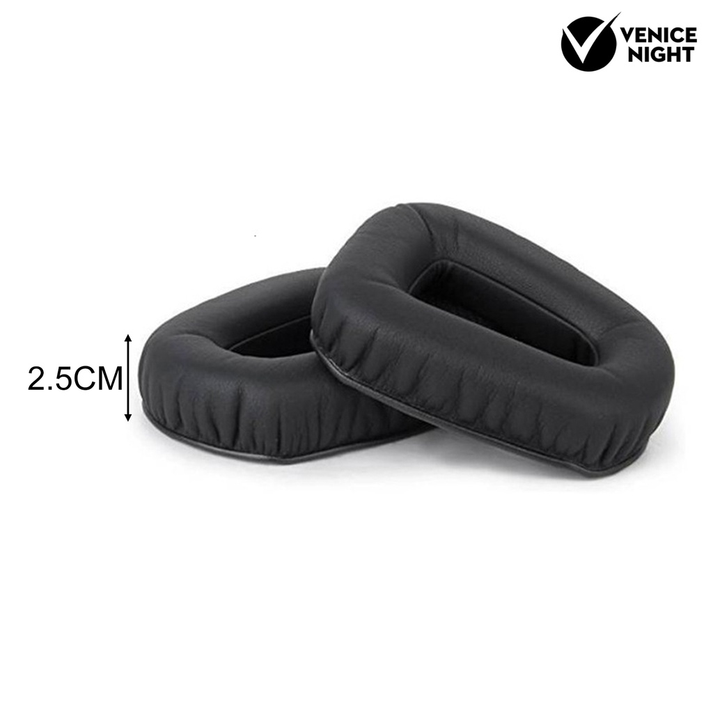 (VNEP) (Berkabel) 2Pcs Lembut Penggantian Faux Kulit Memori Busa Headphone Bantalan Telinga Earmuff Bantal untuk Razer Electra