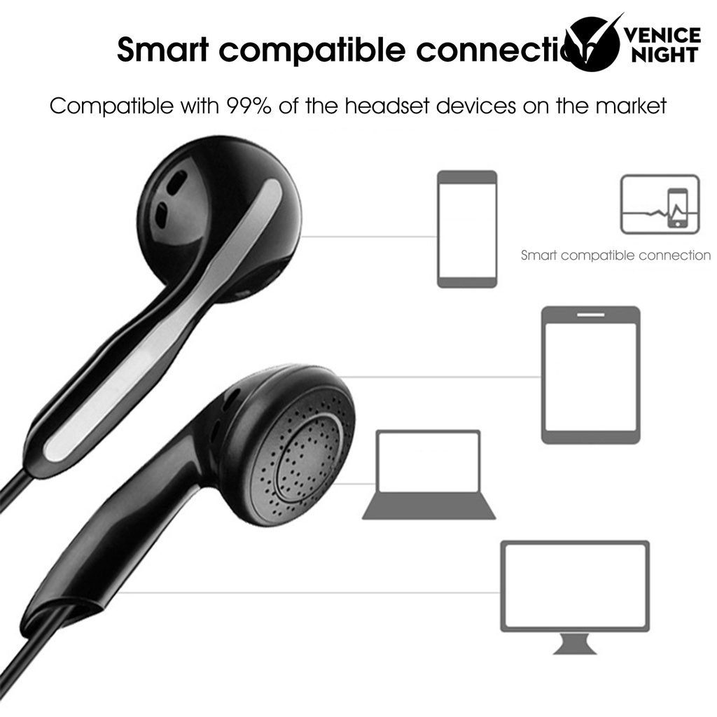 (VNEP) (Berkabel) S8 In-ear Earphone dengan Mikrofon Mega Bass Line Control High Fidelity Sound Earbud untuk Ponsel