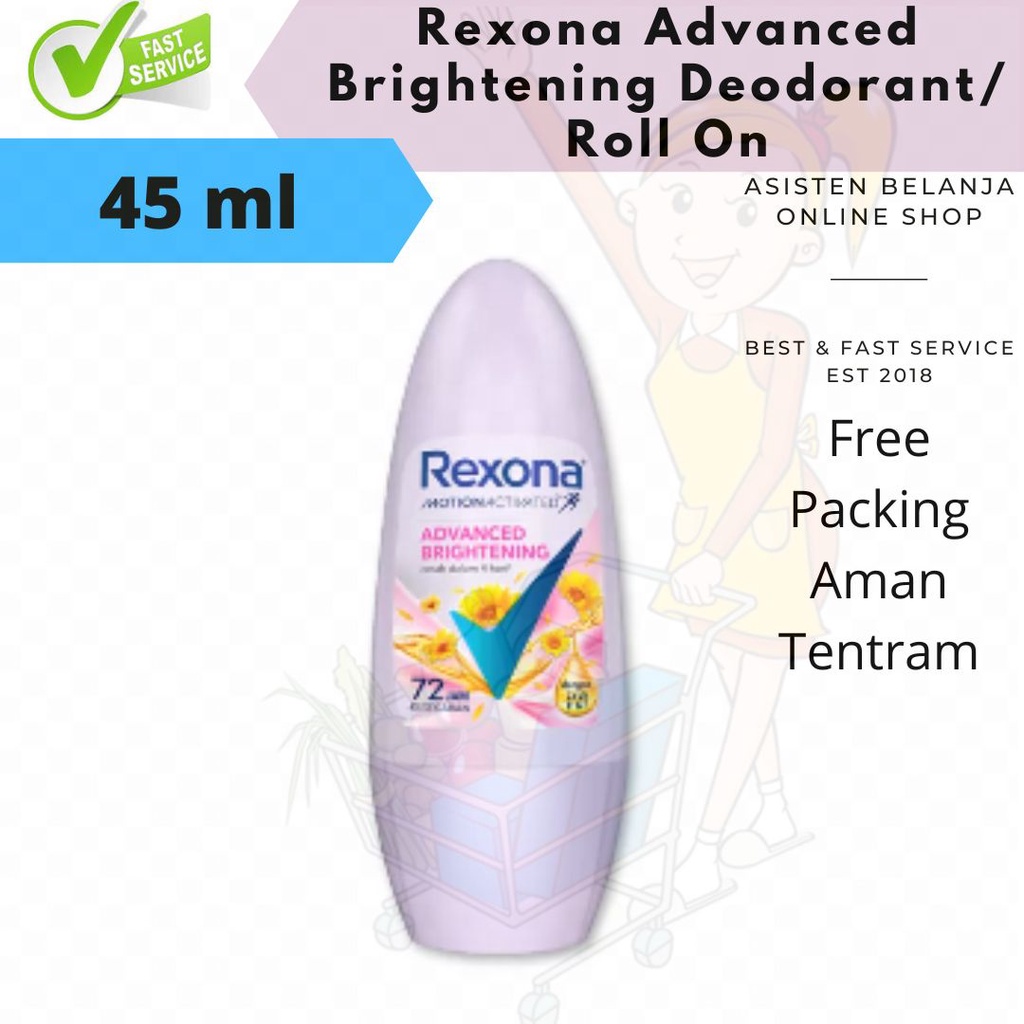 Rexona Women Advance Advanced Whitening Brightening 45ml Deodorant Roll On Pemutih Ketiak 45 ml