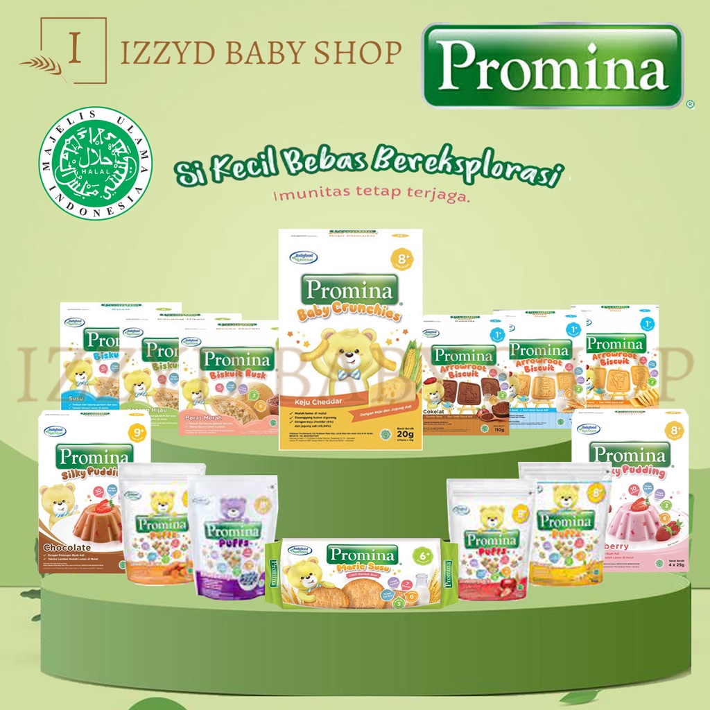 Promina crunchies 20 gr puff / puffs / marie roll / rusk / biskuit arrowroot / pudding strawberry coklat Gerber graduates lil crunchies cheddar makanan ringan bayi baby snack mpasi