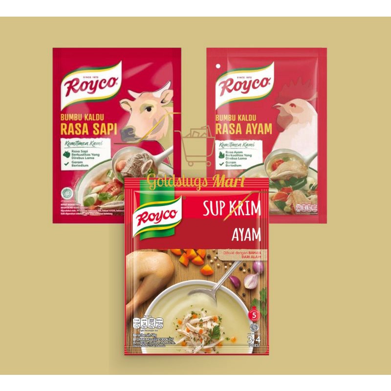 GS Royco 230gr / Royco Sup Krim Ayam58gr / Royco sapi 230gr / Royco ayam 230gr / Bumbu penyedap rasa