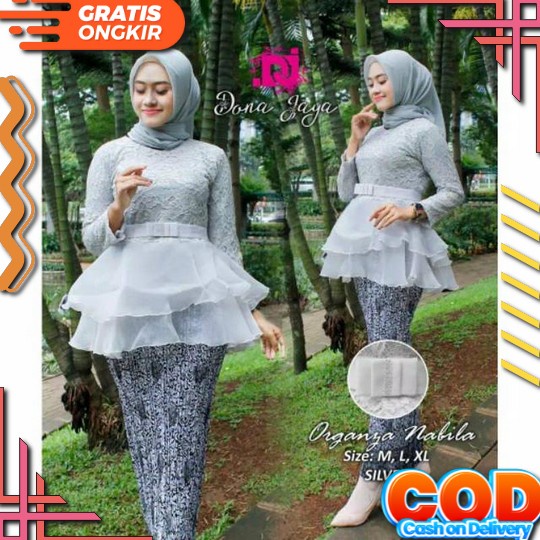 Kebaya Selendang Aurora / Kebaya Selendang Bahu / Kebaya Modern Simple / Kebaya Wisuda Elegan / Keba