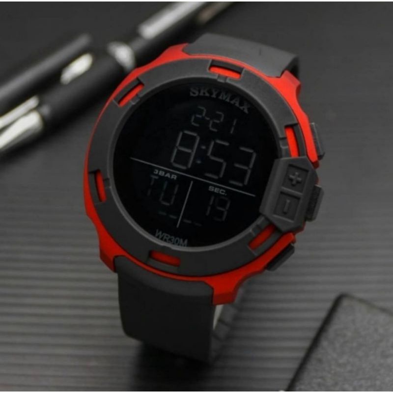 SKYMAX 1817G Jam Tangan Pria Original Tahan Air Strap Rubber COD