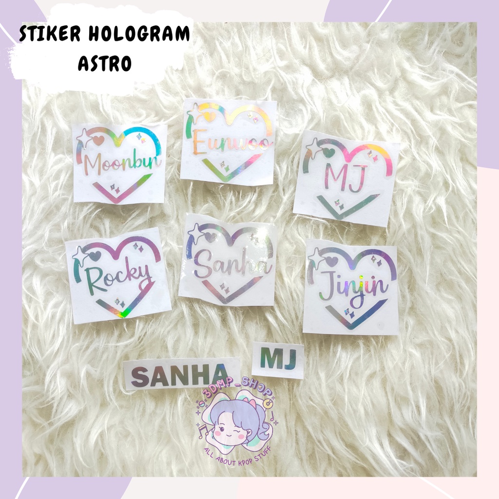 

STIKER HOLOGRAM KPOP ASTRO PER MEMBER ROCKY MOOBIN SANHA EUNWOO MJ JINJIN