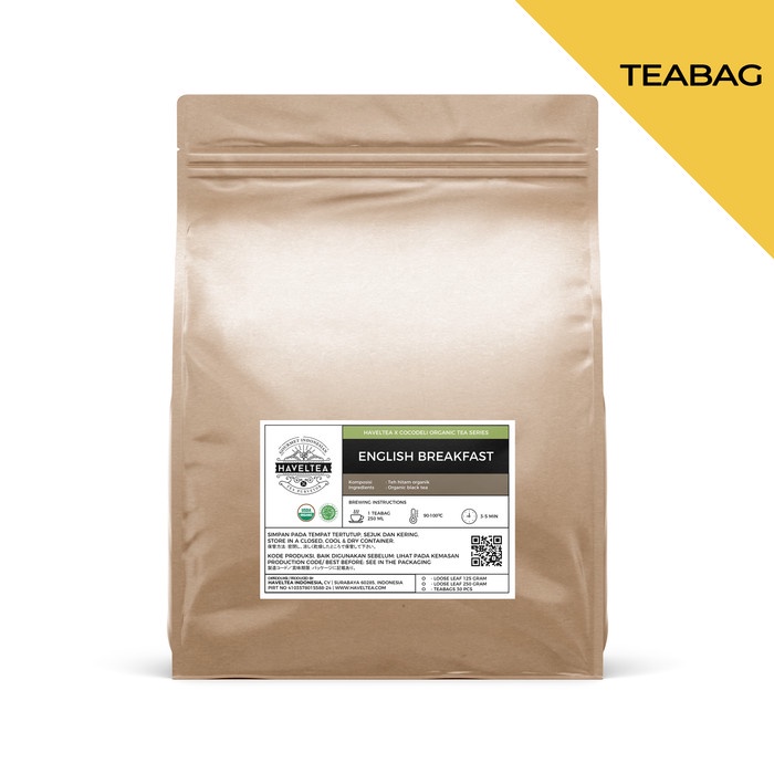 

ENGLISH BREAKFAST POUCH COCODELI BY HAVELTEA ORGANIC TEH HITAM