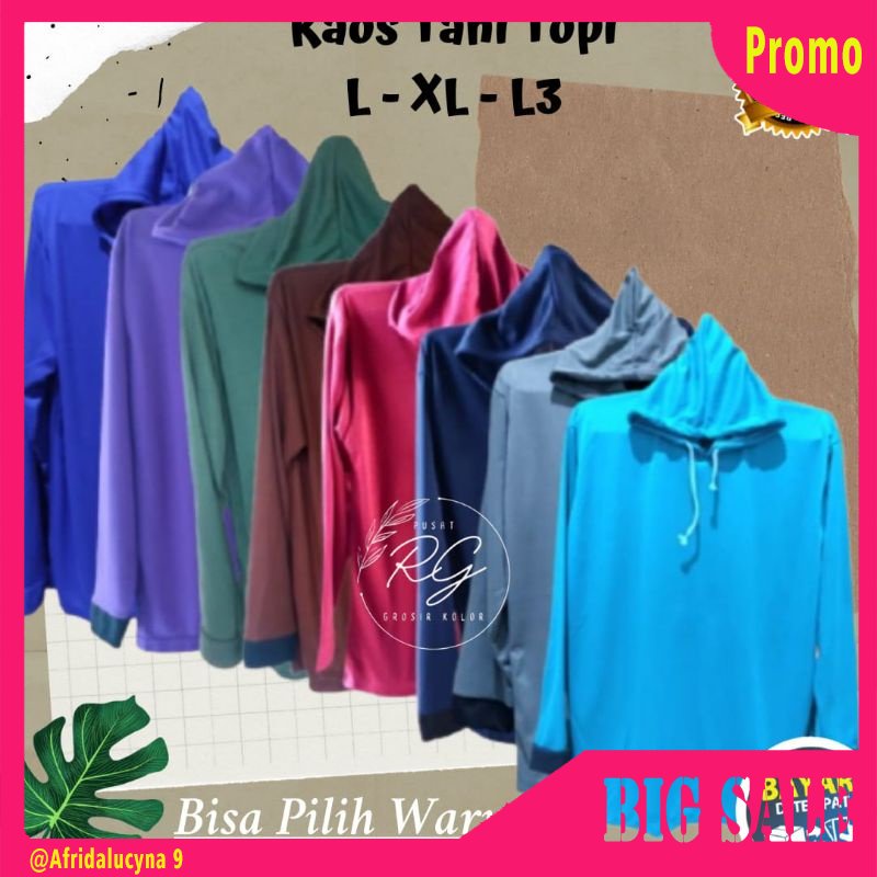Kaos Proyek Kaos Sawah Baju Kaos Tani Hoodie Atasan Hitam Polos Pria Oversize Lengan Panjang Kupluk 