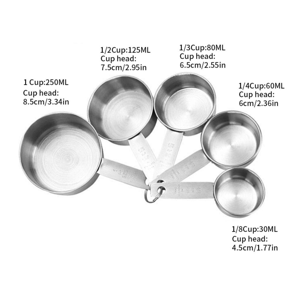 4pcs Gelas Takar Kit Measuring Cups Set Stainless Bumbu Dapur Alat Baking Dengan Skala