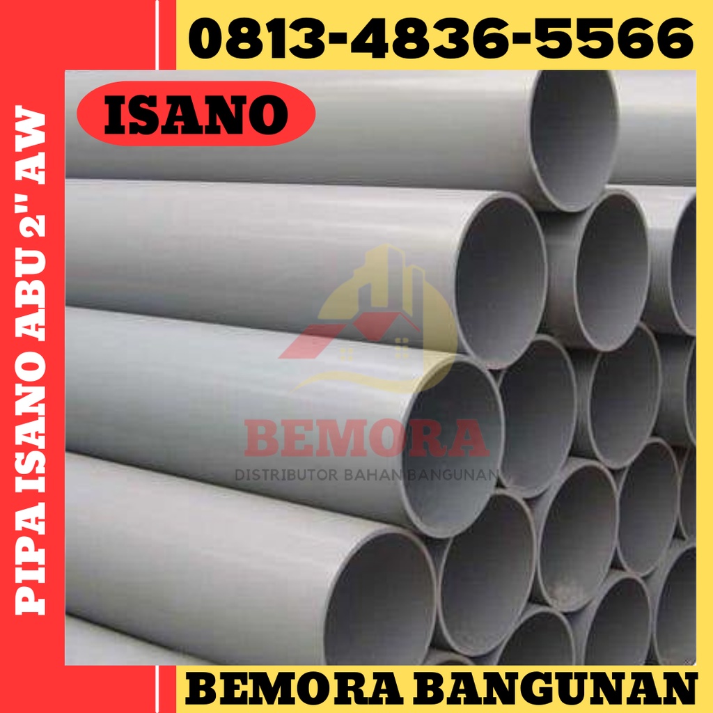 Jual Pipa Pvc Isano Warna Abu Type Aw Panjang Meter Pipa Pvc Isano Warna Abu Inch