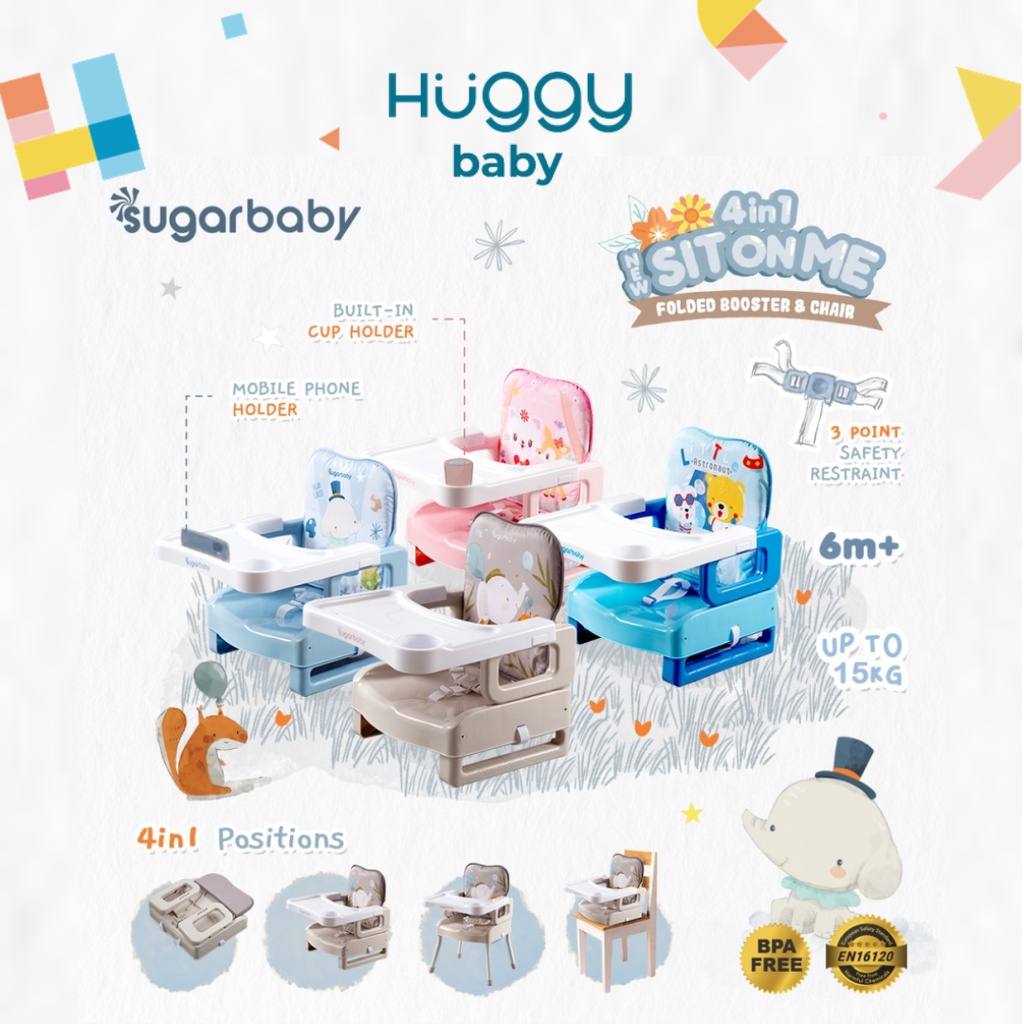 Sugarbaby 4in1 Sit On Me Folded Booster &amp; Chair | Kursi Makan Anak