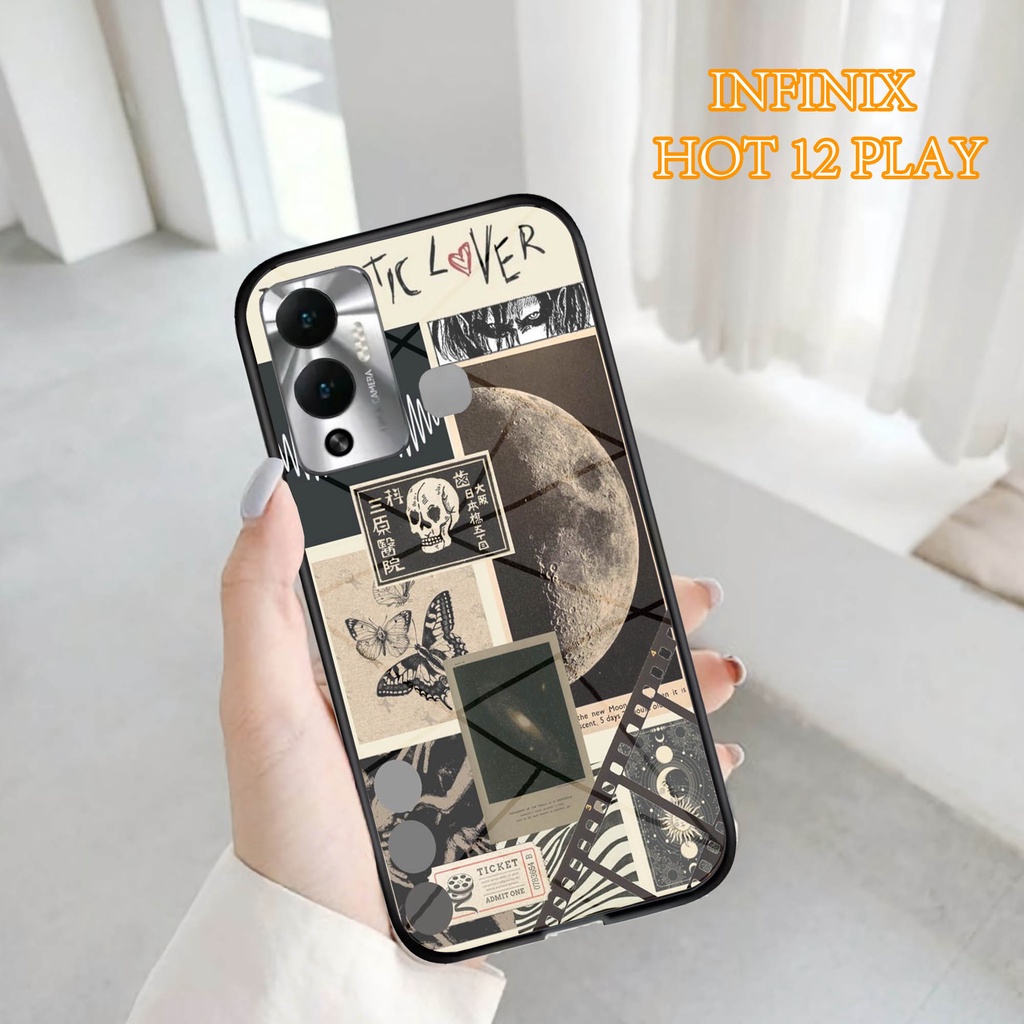 Softcase Glass Kaca INFINIX HOT 12 PLAY - Case Handphone  INFINIX HOT 12 PLAY [T82]