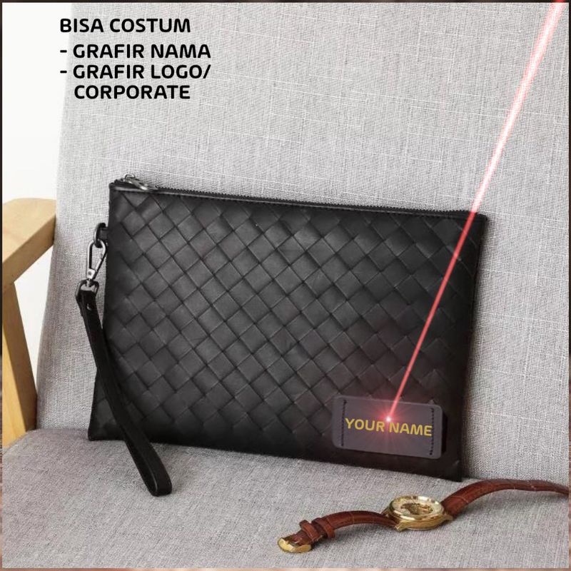 Clutch Pria Wanita Kulit Dompet Panjang Minimalist Korean Style