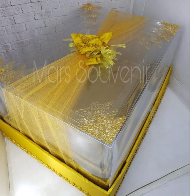 

RESTOCK Box Hantaran Seserahan Mika Tile Gold 1 Set Isi 4 Box - 2485 ⇼