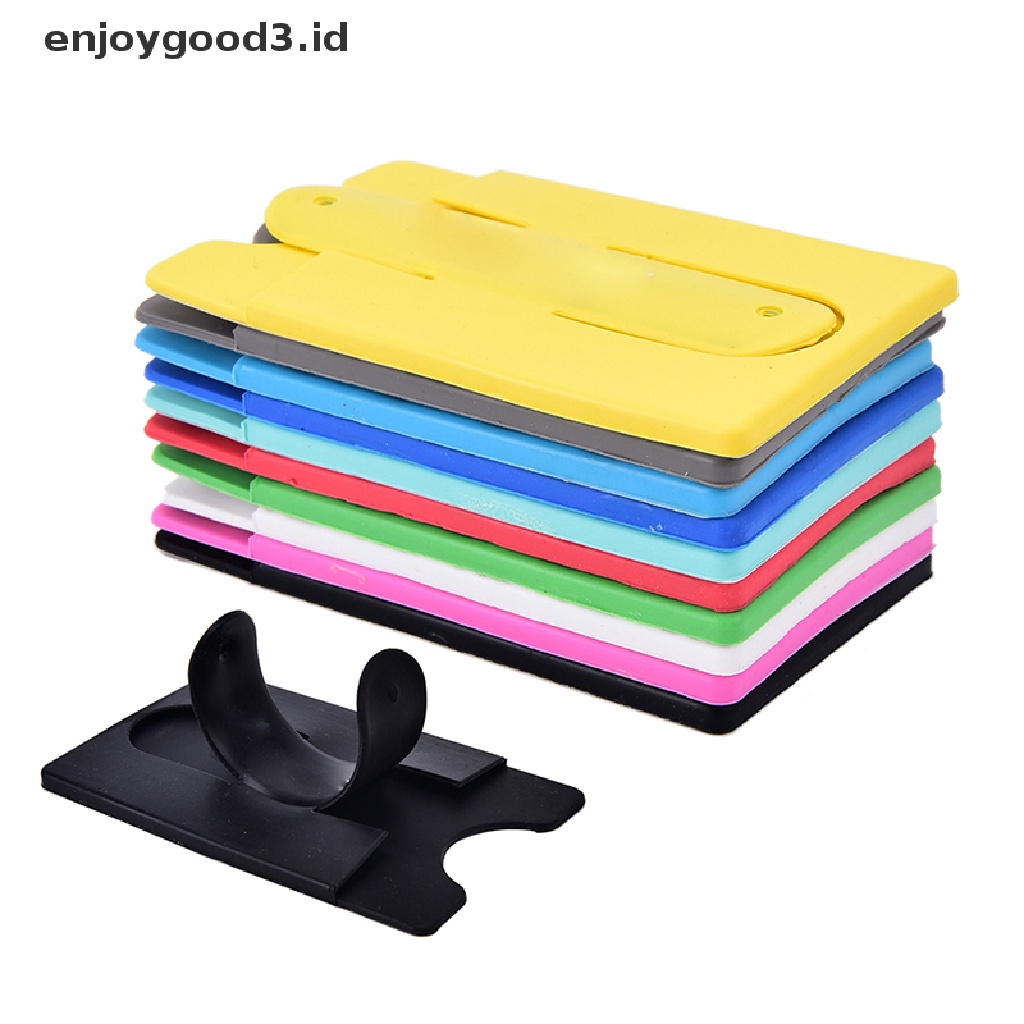 Stand Holder Handphone Bentuk U Bahan Silikon Dengan Slot Kartu