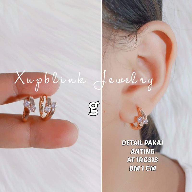 Anting Titanium Clip Permata Wanita Anti Karat Anting Terlaris Xupblink Jewelry