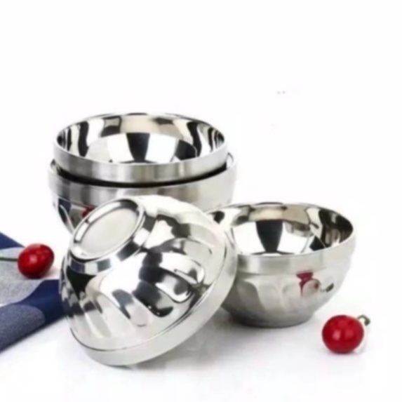 Mangkok Bowl  Ulir Stainless Anti Panas 11cm/12cm/13cm/14cm/15cm/16cm/18cm