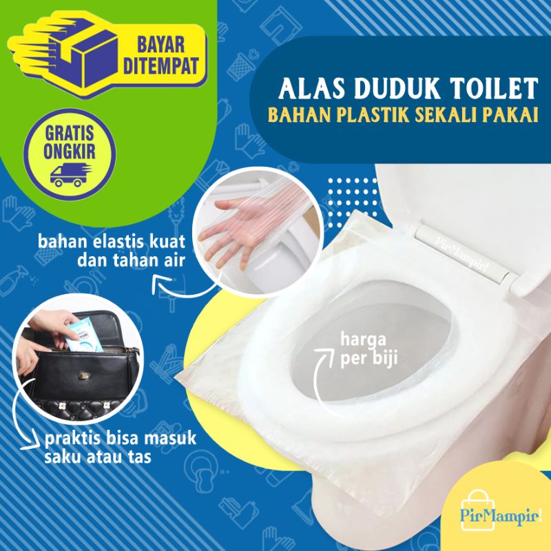 WATERPROOF TOILET SEAT COVER - 1 pcs Alas Duduk Kloset Plastik Transparan Bening Tahan Air Sekali Pa