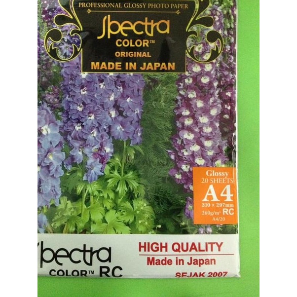 

KERTAS FOTO PROFFESIONAL PHOTO PAPER A4 260 GR SPECTRA Glossy