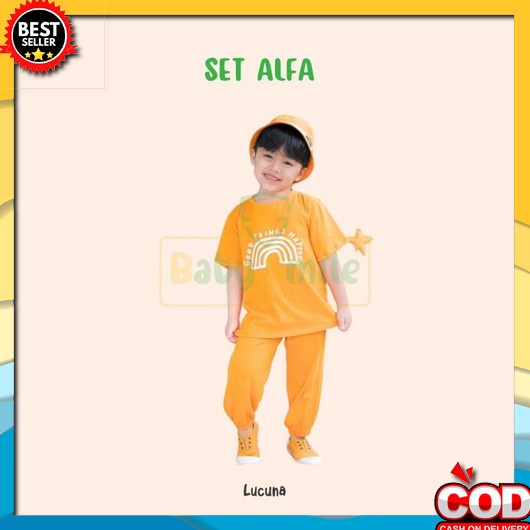 Setelan Anak Adem Nyaman Laki2 1 2 3 4 5 Tahun Set Bayi Balita Baju Stelan Setelan Anak Unisex Lucun