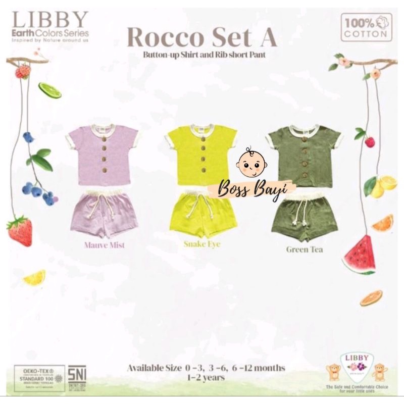 LIBBY - ROCCO SET BUTTON-UP SHIRT + RIB SHORT PANT | Setelan Baju Pendek Celana Pendek Bayi Anak