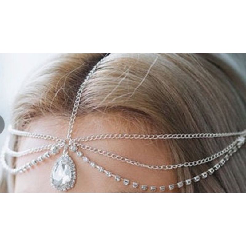 BIN-03 Headpiece headband bindi gaya india hindi crown wedding pernikahan pengantin aksesoris pesta